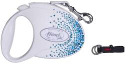 flexi Glam Splash Ocean M Lesa banda pentru caini 5m alb cu Swarovski