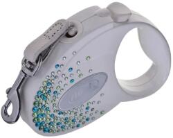 flexi Glam Splash Leaf S Lesa caini banda 3m alb decorat cu Swarovski