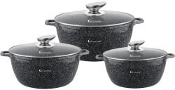 Goldmann Set 3 oale cu capace Goldmann din aluminiu turnat si invelis din granit, capace incluse (GM 6006)