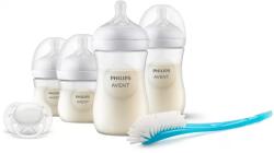 Philips Set Philips-Avent Natural Response SCD838/11 4 Biberoane pentru Nou-Nascut Suzeta UltraSoft 0 - 6 Luni Alb (SCD838/11)