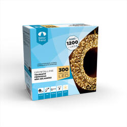 DekorTrend Crystalline toldható fémvázas kör ablakdísz, 300 micro LED, MELEG FEHÉR, 30 cm átmérő (KAT_504) - dekortrend