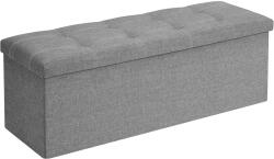 SONGMICS Puff, összecsukható tárolópad ottomán, 110 x 38 x 38 cm, világosszürke (LSF077G05V1)