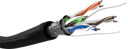 Goobay F/UTP CAT5e Kültéri Installációs Kábel 100 m - Fekete