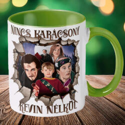 Deconline Customs Karácsonyi bögre "Nincs karácsony Kevin nélkül" 330 ml kerámia Zöld Full HD (DO129218-GREEN-MUG)
