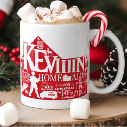 Deconline Customs Karácsonyi bögre "Reszkessetek betörők - Keviiin" 330 ml kerámia Full HD (DO129217-CERAMIC-MUG)