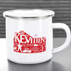 Deconline Customs Karácsonyi bögre "Reszkessetek betörők - Keviiin" 360 ml zománcozott fém Full HD (DO129217-ALU-MUG)