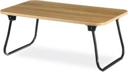 Autronic Összecsukható laptop asztal, tölgyfa, fekete fém (GD-022 OAK)