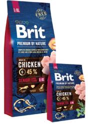 Brit Brit Premium by Nature Senior L+XL Храна за кучета, суха, за възрастни, с ябълка, пилешко, царевица, 15 kg