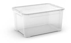  Cutie de depozitare de plastic cu capac, transparent, 47 l M122021