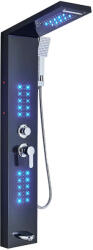 Zuhanylap, Blackswan, M6002 típus, fekete modell csapteleppel, LED és SPA funkciókkal, méret 121 cm (UCBA738)