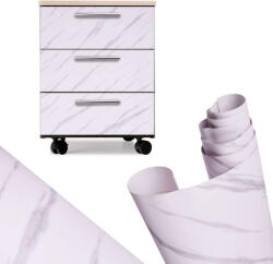  Öntapadós fóliatekercs tapéta furnér fehér márvány - jazz 1, 22x50m (KX5516)