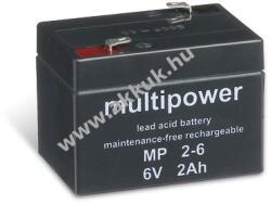 Multipower Ólom akku 6V 2Ah (Multipower) típus MP2-6