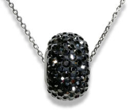 Swarovski Kristályos Ezüst Nyaklánc - Hamuszürke Pave Medál