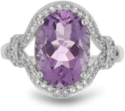  Ezüst Ametiszt Gyűrű - Vera Cruz Ametiszt, Fehér Topáz