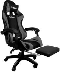 R-Sport Gamer szék, forgószék masszázs funkcióval, lábtartóval, fekete-szürke (K4-GAMER-CHAIR-BLACK-GREY) - pepita