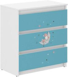  Ifjúsági 3 fiókos Komód - Álomszuszék - fehér-kék