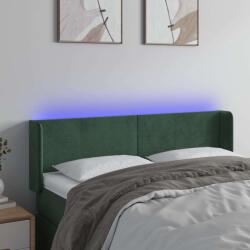 vidaXL Bársony LED Fejtámla - Sötétzöld - 147x16x78/88cm (3123007)