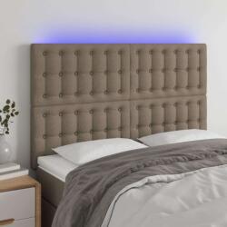 vidaXL tópszínű szövet LED-es fejtámla 144x5x118/128 cm (3122860)