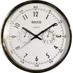 Secco " Sweep second" falióra 30cm pára és hőmérővel, króm keret (S TS6055-57) (S TS6055-57)