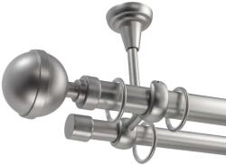  Odiseu Dupla Függönyrúd - Fém, Ezüst - 360 cm (ODISEU-SILVER-02-360)