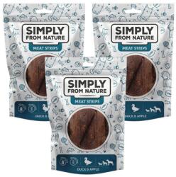 Simply from Nature Meat Strips Húscsíkok kacsával és almával kutyáknak 3x80 g