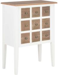 vidaXL Komód - 9 Fiókos - Fehér/Natúr Fa - 54x30x80cm (280075)