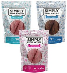 Simply from Nature Meat Strips Húscsíkok Vegyes ízesítésű liba, fácán, birkahús kutyáknak 3x80 g