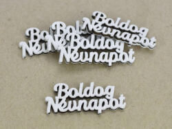 " Boldog Névnapot" felirat fehér 2, 3x5, 3cm 5db/csomag (6323FEH)
