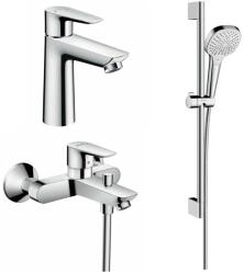 Hansgrohe Set baterii lavoar, cada si set de dus Hansgrohe Talis E crom (HansgrohePack7)