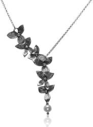  Athina Oxidált Ezüst Virág Nyaklánc Gyönggyel