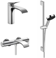 Hansgrohe Set baterii lavoar, cada si set de dus Hansgrohe Vivenis crom (HansgrohePack3)