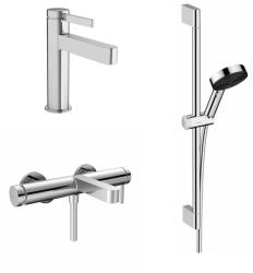 Hansgrohe Set baterii lavoar, cada si set de dus Hansgrohe Finoris crom (HansgrohePack5)