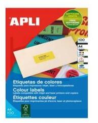 APLI Etichete colorate 210x297mm APLI A4 100 coli roșu fluo