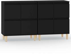 vidaXL - Fekete Fa Tálalószekrény - 2 db - 60x35x70 cm (3185752)