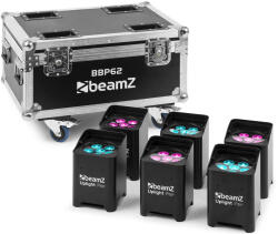 BeamZ BBP62 Reflektor szett, 6db lámpa + hordozó doboz, DMX, 6x 12W 6-1 RGBWA-UV LED