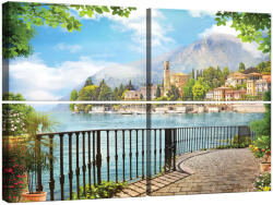  Panoráma Tóparti Városkép Vászonkép - 4 db - 80x120 cm (78392)
