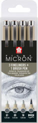 Sakura Pigma Micron Fineliner Set 6 Технически химикалки Grey 4 бр (POXSDK4C)