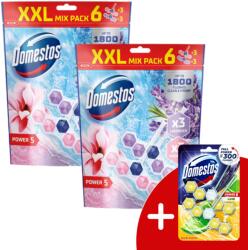 Domestos Power5 WC frissítő blokk mix Magnolia & Lavender (12x50g) + Ajándék Domestos Duo WC blokk