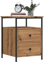 vidaXL 2 db kézműves tölgy színű szerelt fa éjjeliszekrény 44x45x60 cm (857257)