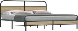 vidaXL füstös tölgy színű fém ágykeret matrac nélkül 183 x 213 cm (3318670)