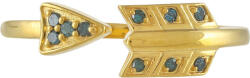  Nyílgyűrű - Aranyozott Ezüst - Kék Gyémánt