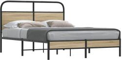 vidaXL ágykeret matrac nélkül 120x200 cm füstölt tölgy fűrészelt fa (4100354)