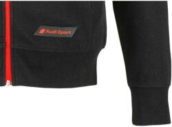 Audi Sport Férfi Cipzáros Kapucnis Pulóver - Fekete/Piros