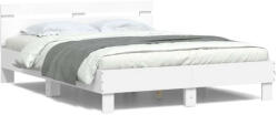 vidaXL fehér ágykeret fejtámlával és LED-del 140 x 190 cm (VD3207560)