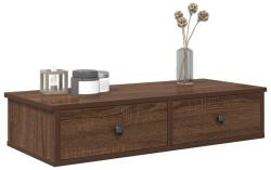 vidaXL Falipolc fiókokkal barna tölgy 80x31x17 cm műszaki fa (859956) - vidaxl