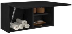 vidaXL fekete szerelt fa fali fürdőszobaszekrény 60x25x30 cm (860059)