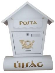 Utcai postaláda újságtartóval - fehér (pepita-2611444)