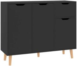 vidaXL Modern Tálalószekrény - Fekete Magasfényű - 90x30x72 cm (326820)