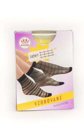  - Darja kockás mintás bokafix, 20 DEN, m: 36-41, 1 pár sárga (2195)