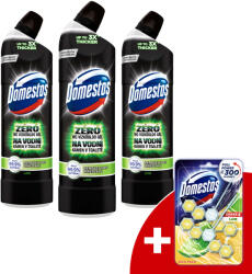 Domestos Zéró WC Vízkőoldó 3x750ml Lime + Ajándék Domestos WC rúd